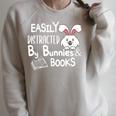 Easily Distracted By Bunnies And Books Raglan Sleeve Sweatshirt Heather Forest