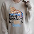 Easily Distracted By Cats And Books For Cat Lovers Men Women Kids Raglan Sleeve Sweatshirt Heather Forest