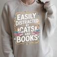 Easily Distracted By Cats And Books Raglan Sleeve Sweatshirt Heather Forest Easily Distracted By Cats And Books Raglan Sleeve Sweatshirt Heather Forest