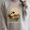 Existential Crisis Club Lifetime Member Skull Books Sarcasm Raglan Sleeve Sweatshirt Heather Forest