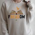 Freadom Anti Banned Books Lovers Reading Librarian Bookworm Raglan Sleeve Sweatshirt Heather Forest