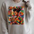 Geometric History Educated Women Reading Book Melanin Raglan Sleeve Sweatshirt Heather Forest