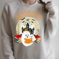Ghost Book Reading Halloween Booooks Teacher Raglan Sleeve Sweatshirt Heather Forest Ghost Book Reading Halloween Booooks Teacher Raglan Sleeve Sweatshirt Heather Forest