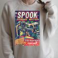 Halloween Horror Vintage Mummy Comic Book Retro Scary Raglan Sleeve Sweatshirt Heather Forest
