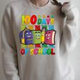 Happy 100 Day Of School Teacher Book 100 Days Of School Raglan Sleeve Sweatshirt Heather Forest