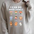 I Can Do Hard Things Children's Book Characters Raglan Sleeve Sweatshirt Heather Forest