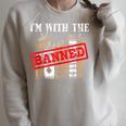 I'm With The Banned Books For a Literature Teacher Raglan Sleeve Sweatshirt Heather Forest