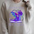 I'm a Book Dragon Not a Worm Dragons Reading Raglan Sleeve Sweatshirt Heather Forest
