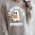 I'm Just Here For The Books Read More Boooks Halloween Raglan Sleeve Sweatshirt Heather Forest