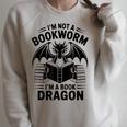 I'm Not a Bookworm I'm a Book Dragon Fantasy Readers Club Raglan Sleeve Sweatshirt Heather Forest I'm Not a Bookworm I'm a Book Dragon Fantasy Readers Club Raglan Sleeve Sweatshirt Heather Forest