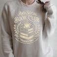 Introvert Books Club Member Coffee Book Lovers Vintage Raglan Sleeve Sweatshirt Heather Forest