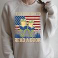 It's A Good Day To Read A Book Frog Vintage USA FLag Raglan Sleeve Sweatshirt Heather Forest It's A Good Day To Read A Book Frog Vintage USA FLag Raglan Sleeve Sweatshirt Heather Forest