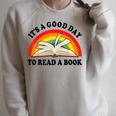 Its Good Day To Read A Book Kids Girl Women Teacher Reading Raglan Sleeve Sweatshirt Heather Forest