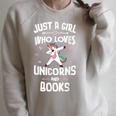 Just A Girl Who Loves Unicorns And Books Women Raglan Sleeve Sweatshirt Heather Forest Just A Girl Who Loves Unicorns And Books Women Raglan Sleeve Sweatshirt Heather Forest