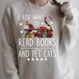 I Just Want To Read Books & Pet Cats Cats And Books Raglan Sleeve Sweatshirt Heather Forest I Just Want To Read Books & Pet Cats Cats And Books Raglan Sleeve Sweatshirt Heather Forest