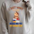 I Just Want To Read Books And Pet My Hamster Raglan Sleeve Sweatshirt Heather Forest