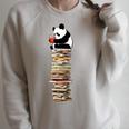 Kawaii Reading Books And Tea Panda Raglan Sleeve Sweatshirt Heather Forest