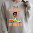 Kids Boy Reading Book History Month BLM Melanin Pride Kids Raglan Sleeve Sweatshirt Heather Forest