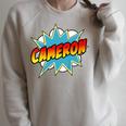 Kids Boys Cameron Comic Book Superhero Name Raglan Sleeve Sweatshirt Heather Forest