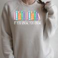 If You Know You Know 6 7 Six Seven Meme Teacher Book Lover Raglan Sleeve Sweatshirt Heather Forest