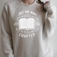 Librarian Just One More Chapter Bookish Cute Book Reading Raglan Sleeve Sweatshirt Heather Forest