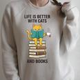 Life Is Better With Cats And Books Cat Raglan Sleeve Sweatshirt Heather Forest Life Is Better With Cats And Books Cat Raglan Sleeve Sweatshirt Heather Forest