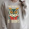 Literary Bird Reading Owl You Need Is Books Raglan Sleeve Sweatshirt Heather Forest