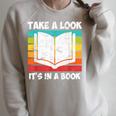 Take a Look Its In a Book Raglan Sleeve Sweatshirt Heather Forest