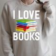 I Love Books Librarian Raglan Sleeve Sweatshirt Heather Forest