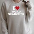 I Love Word Searches Puzzle Book Lover Raglan Sleeve Sweatshirt Heather Forest