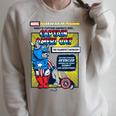 Marvel What If Captain Ameri-Cat Comic Book Cover Raglan Sleeve Sweatshirt Heather Forest