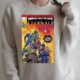 Marvel Eternals Group Shot Comic Book Cover Raglan Sleeve Sweatshirt Heather Forest
