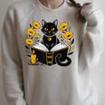 Mystic Cat With Spell Book Candle Flowers Witchcore Men Women Kids Raglan Sleeve Sweatshirt Heather Forest