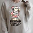 Opossum Book Lover Meme Kawaii Sarcastic Humor Women Raglan Sleeve Sweatshirt Heather Forest