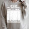 Party It's My 21st Birthday Sign My Shirt Guestbook Raglan Sleeve Sweatshirt Heather Forest
