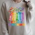 Rainbow Big Fan Of Human Rights Floral Book Social Justice Raglan Sleeve Sweatshirt Heather Forest