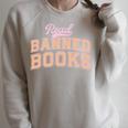 Read Banned Books Retro Varsity Aesthetic Reading Raglan Sleeve Sweatshirt Heather Forest