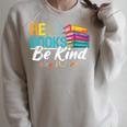 Read Books Be Kind Stay Weird Booklover And Book Reader Raglan Sleeve Sweatshirt Heather Forest