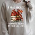 I Read Because Roasting People Is Frowned Upon Dragon Book Premium Tri-Blend Raglan Sleeve Sweatshirt Heather Forest