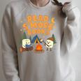 Read S'More Books Camping Outdoors Travel Campfire Smores Raglan Sleeve Sweatshirt Heather Forest
