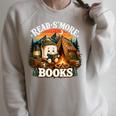Read S'More Books Cute Campfire Reading Book Lovers Camping Raglan Sleeve Sweatshirt Heather Forest