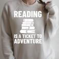 Reader Book Reading Bookworm Librarian Raglan Sleeve Sweatshirt Heather Forest