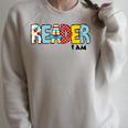 Reader I Am Bookworm Librarian I Heart Read Book Lover Raglan Sleeve Sweatshirt Heather Forest