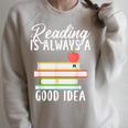 Reading Is Always a Good Idea Book Reader Raglan Sleeve Sweatshirt Heather Forest Reading Is Always a Good Idea Book Reader Raglan Sleeve Sweatshirt Heather Forest