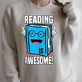 Reading Is Awesome Book Nerd Librarian Raglan Sleeve Sweatshirt Heather Forest
