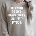 Reading For Book Lover Read Books Chill With Dog Men Women Girls Kids Raglan Sleeve Sweatshirt Heather Forest