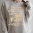 Reading Bookish Book Club Caffeinated Books & Coffee Lover Raglan Sleeve Sweatshirt Heather Forest