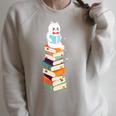 Reading Cute Cat Read Colorful Books Reader Women Men Kids Raglan Sleeve Sweatshirt Heather Forest
