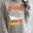 Reading Is My Favorite Sport Bookworm Book Reading Raglan Sleeve Sweatshirt Heather Forest