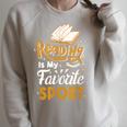 Reading Is My Favorite Sport Read Books For a Bookworm Raglan Sleeve Sweatshirt Heather Forest